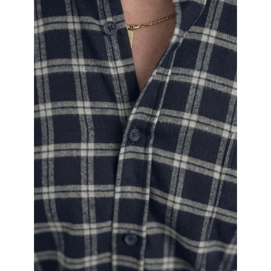 Vyriški tamsiai mėlyni languoti marškiniai Marino Marškiniai