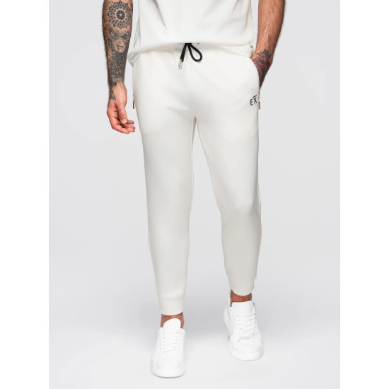 Vyriškos baltos spalvos laisvalaikio kelnės Imek Laisvalaikio kelnės