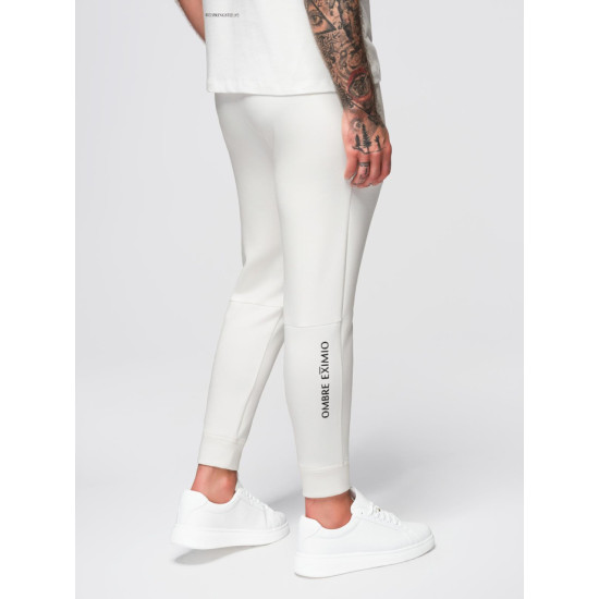 Vyriškos baltos spalvos laisvalaikio kelnės Imek Laisvalaikio kelnės