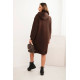 Moteriška pašiltinta tamsiai ruda suknelė su gobtuvu Leagve Ilgos suknelės