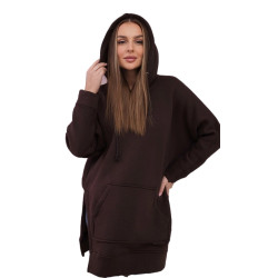 Moteriškas rudas džemperis su gobtuvu Wine 
