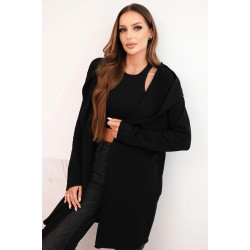 Moteriškas juodas megztinis su gobtuvu Alison