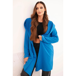 Moteriškas mėlynas megztinis su gobtuvu Alison