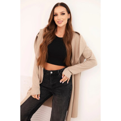 Moteriškas rusvas megztinis su gobtuvu Alison