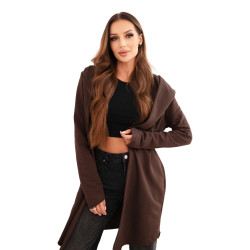 Moteriškas ruda megztinis su gobtuvu Alison