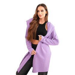 Moteriškas violetinis megztinis su gobtuvu Alison