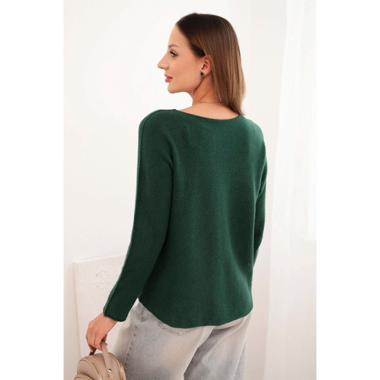 Moteriškas tamsiai žalios spalvos megztinis Romil Moteriški megztiniai