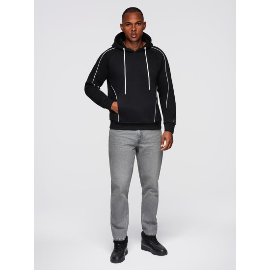 Vyriškas juodas džemperis Edin Džemperiai be gobtuvo