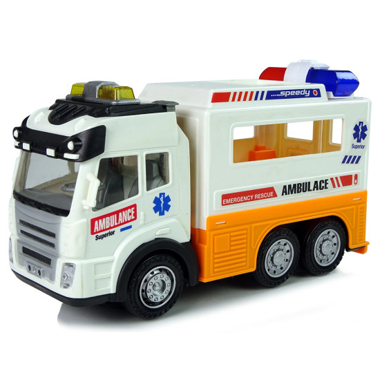 Greitosios pagalbos automobilis su šviesos efektu Tarnybiniai automobiliai