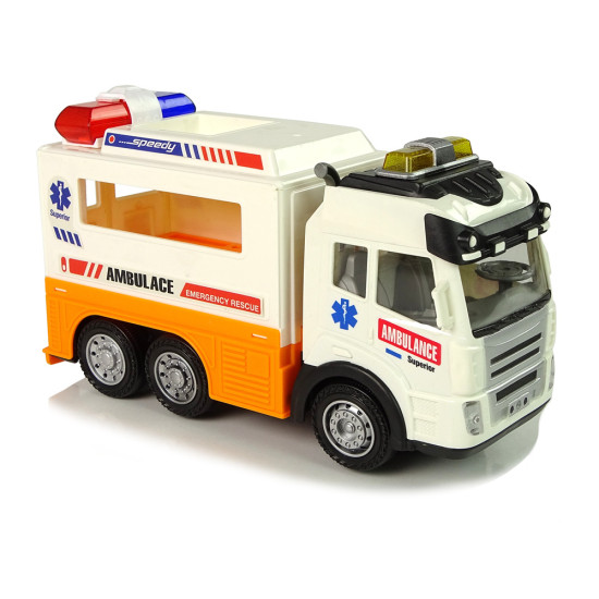 Greitosios pagalbos automobilis su šviesos efektu Tarnybiniai automobiliai