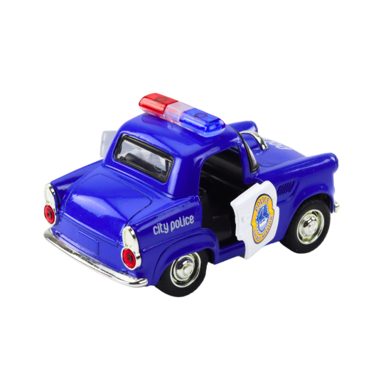 Klasikinis juodas policijos automobilis Tarnybiniai automobiliai