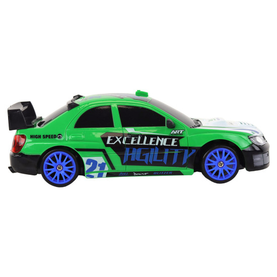 Nuotoliniu būdu valdomas sportinis automobilis R/C 1:24 Žalia keičiami ratai 17185 - Žaislai Nuotoliniu būdu valdomas sportinis automobilis R/C 1:24 Žalia keičiami ratai Radijo bangomis valdomi žaislai