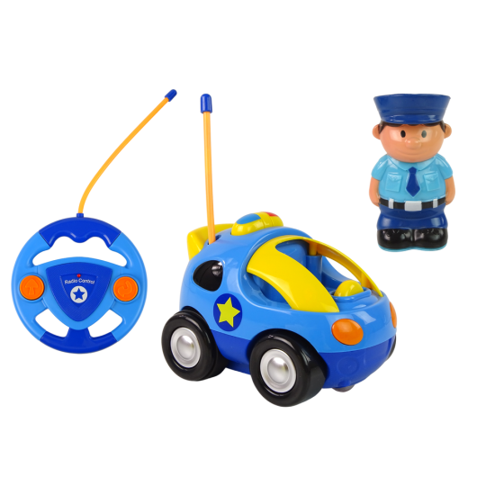 Nuotolinio valdymo automobilis mažiems vaikams Policija + policininkas + nuotolinio valdymo pultas Radijo bangomis valdomi žaislai