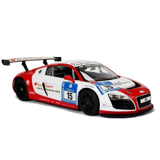 Automobilis R/C Audi R8 LMS Rastar 1:14 Baltai raudonas Radijo bangomis valdomi žaislai