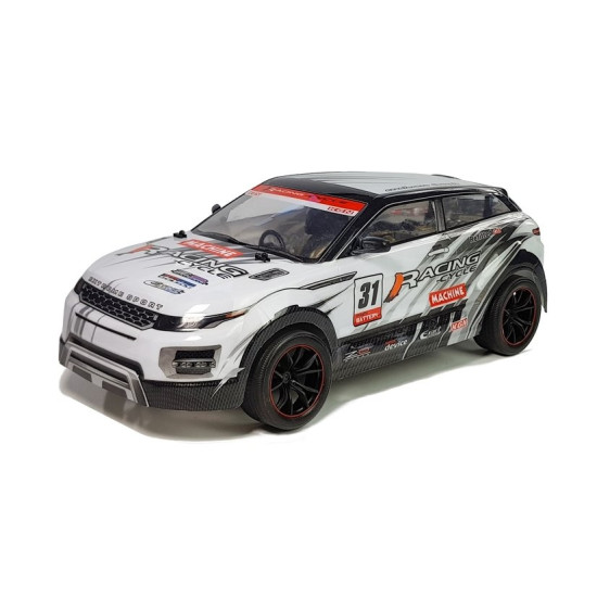 Nuotoliniu būdu valdomas ralio automobilis 1:10 baltas R/C Radijo bangomis valdomi žaislai