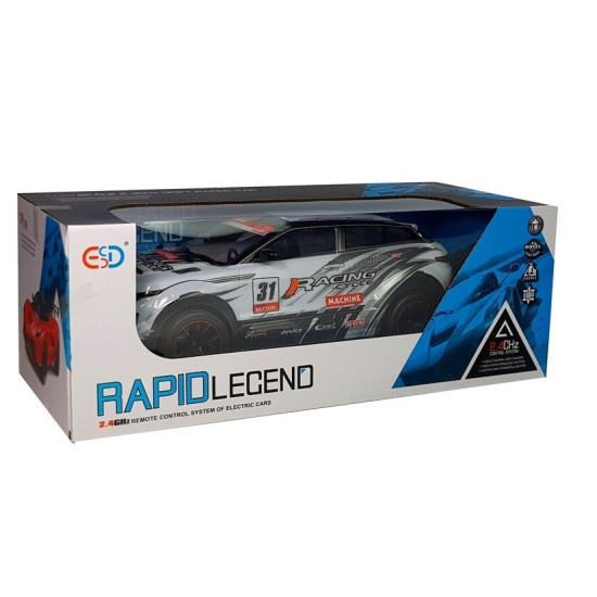 Nuotoliniu būdu valdomas ralio automobilis 1:10 baltas R/C Radijo bangomis valdomi žaislai