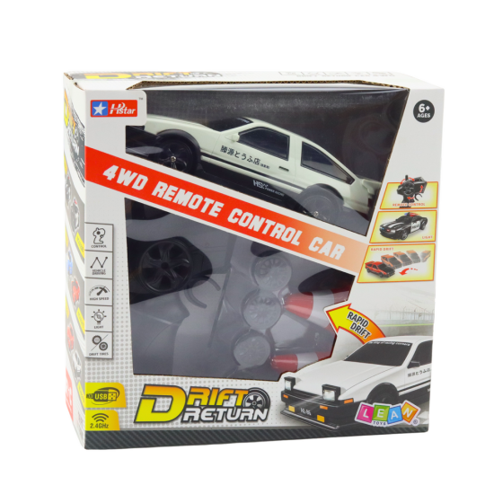Sporto automobilis Driftas Su keičiamomis ratais Nuotolinio valdymo RC 4WD Balta. Radijo bangomis valdomi žaislai