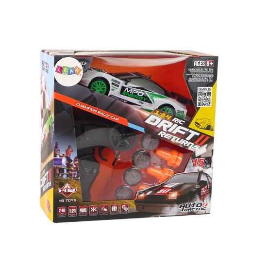 DRIFT ralio automobilių rinkinys+ R/C nuotolinio valdymo pultas ir priedai Greitis iki 15 km/h Radijo bangomis valdomi žaislai