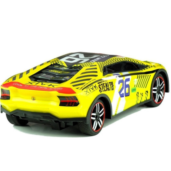Nuotoliniu būdu valdomas sportinis automobilis R/C geltonas 3435 - Žaislai Nuotoliniu būdu valdomas sportinis automobilis R/C geltonas Radijo bangomis valdomi žaislai