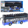 Blue double-decker city bus