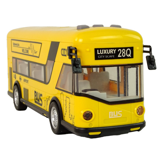 Keltainen bussi, jossa on ääni- ja valoefekti Bussit