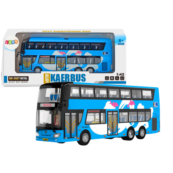 Dviaukštis turistinis autobusas su šviesos efektu Autobusai