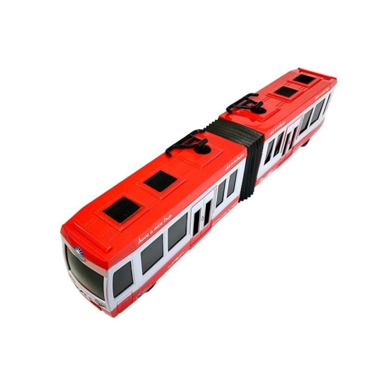 Czerwony autobus przegubowy z napędem ciernym Autobusy