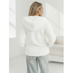 Moteriškas baltas džemperis su gobtuvu Mona Moteriškas baltas džemperis su gobtuvu Mona