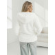 Moteriškas baltas džemperis su gobtuvu Mona JS/HH007/3 - Džemperiai Moteriškas baltas džemperis su gobtuvu Mona Džemperiai su gobtuvu