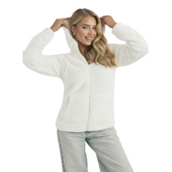 Moteriškas baltas džemperis su gobtuvu Mona Moteriškas baltas džemperis su gobtuvu Mona