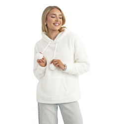 Moteriškas baltas džemperis su gobtuvu Nara Moteriškas baltas džemperis su gobtuvu Nara