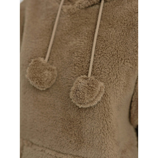 Moteriškas rudas džemperis su gobtuvu Nara JS/HH192/3 - Džemperiai Moteriškas rudas džemperis su gobtuvu Nara Džemperiai su gobtuvu