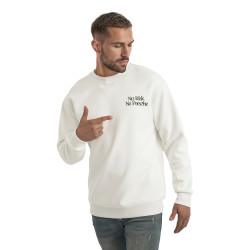 Vyriškas baltas džemperis be gobtuvu Risk