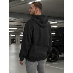 Vyriškas juodas džemperis su gobtuvu Carla