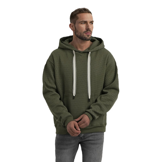 Vyriškas chaki džemperis su gobtuvu Carla Džemperiai su gobtuvu