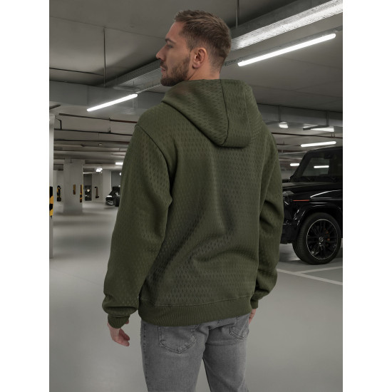 Vyriškas chaki džemperis su gobtuvu Carla Džemperiai su gobtuvu