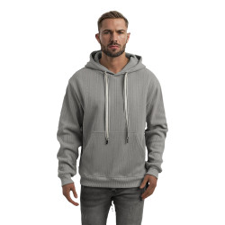 Vyriškas pilkas džemperis su gobtuvu Race