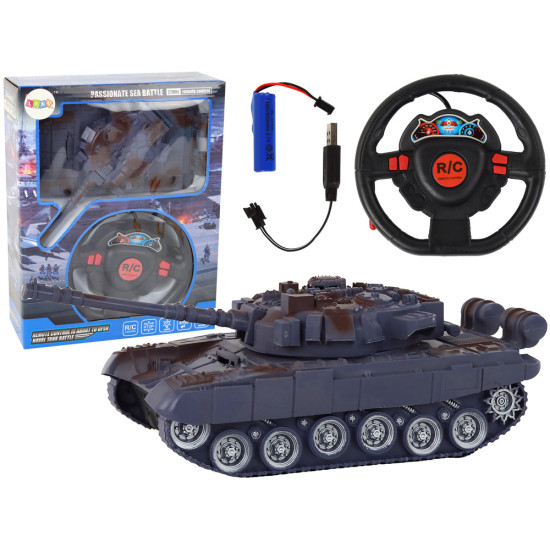 R/C tankas Nuotoliniu būdu valdomi žibintai garso Navy Blue 1:18 27MHz 17276 - Žaislai R/C tankas Nuotoliniu būdu valdomi žibintai garso Navy Blue 1:18 27MHz Radijo bangomis valdomi žaislai