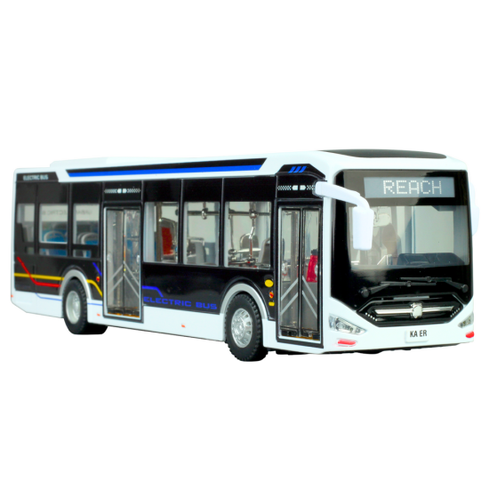 Baltas elektrinis miesto autobusas Autobusai