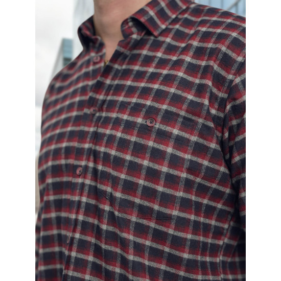 Vyriški tamsiai mėlyni-bordo languoti marškiniai Marino Marškiniai