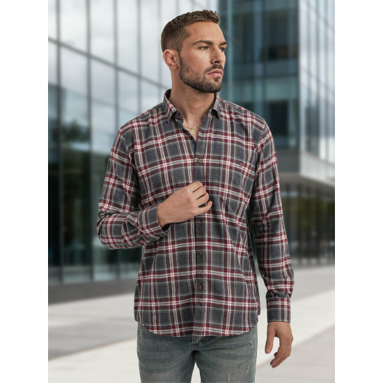 Vyriški bordo-pilki languoti marškiniai Marino Marškiniai