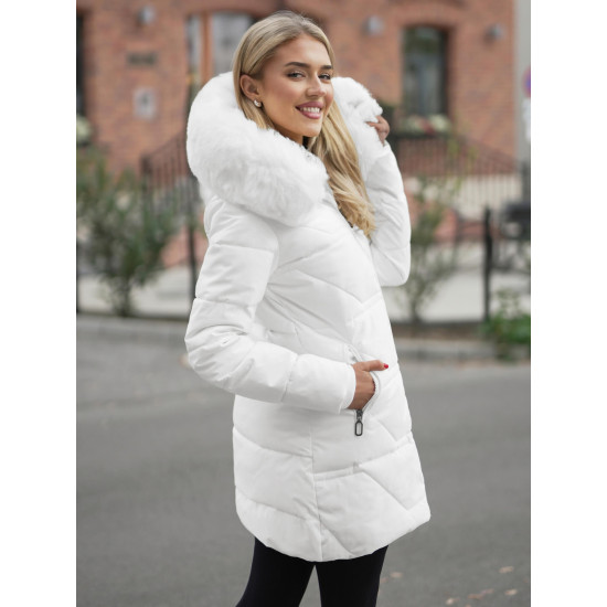 Moteriška baltos spalvos paltas Stel JS/16M9099/281Z