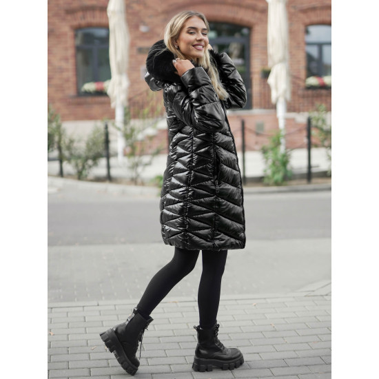 Juodos spalvos žieminė moteriška striukė Marisa JS/16M9100/392Z