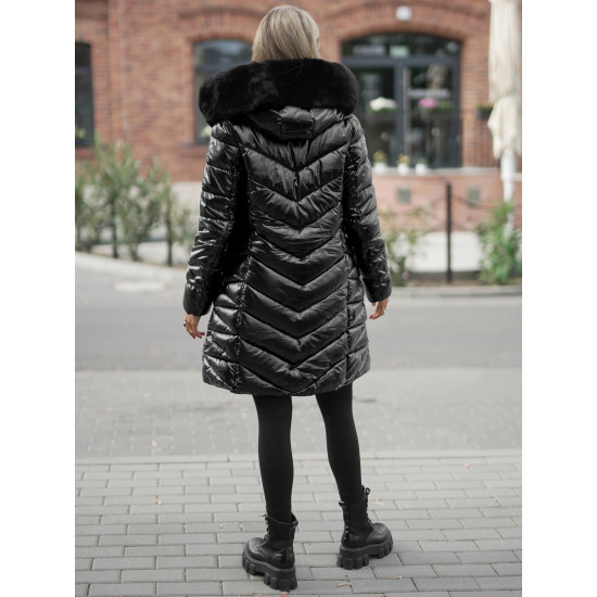 Juodos spalvos žieminė moteriška striukė Marisa JS/16M9100/392Z