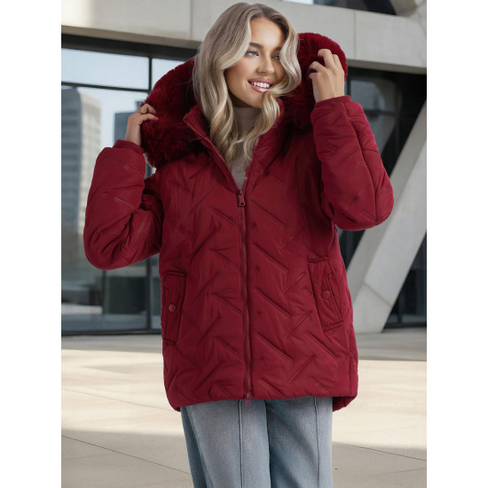 Moteriška bordo žieminė striukė su gobtuvu Levi