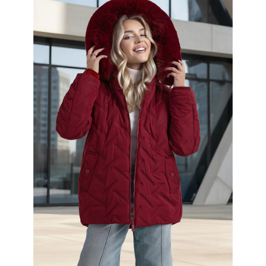 Moteriška bordo žieminė striukė su gobtuvu Levi