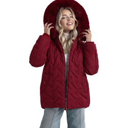 Moteriška bordo žieminė striukė su gobtuvu Levi