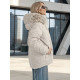 Moteriška šviesiai pilka žieminė striukė su gobtuvu Levi Moteriškos striukės