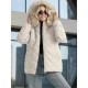 Moteriška šviesiai pilka žieminė striukė su gobtuvu Levi Moteriškos striukės