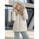 Moteriška šviesiai pilka žieminė striukė su gobtuvu Levi Moteriškos striukės